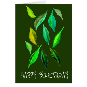 Eco birthday Green leaves environmental