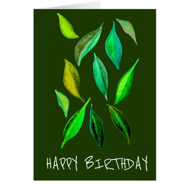 Eco birthday Green leaves environmental (Front)