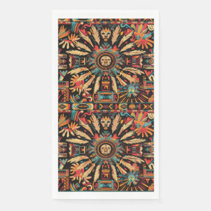 Eco-Chic Cyan "Aztec Dream" Guest Towel Napkins