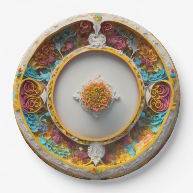 Eco Chic: Sustainable Paper Plates for Stylish Gat (Front)