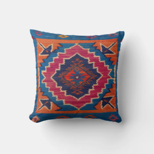 Eco-Conscious Blue Kilim Pillows: Sustainable  Cushion