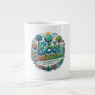 Eco Dedication T-Shirt–Nature-Inspired Environment Large Coffee Mug