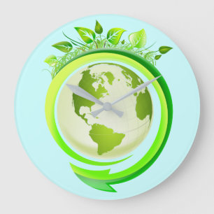 ECO DESIGN GREEN EARTH LARGE CLOCK