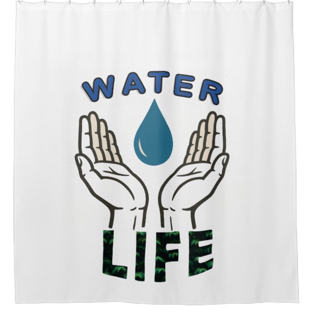Eco Drop Bathroom Curtain (Front)
