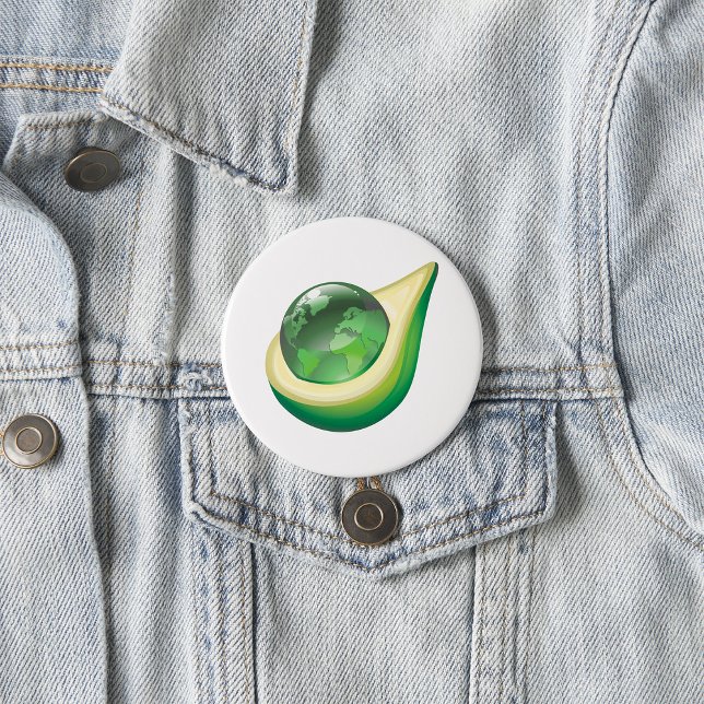 Eco Earth Avocado Globe Sustainable Planet  7.5 Cm Round Badge (Creator Uploaded)