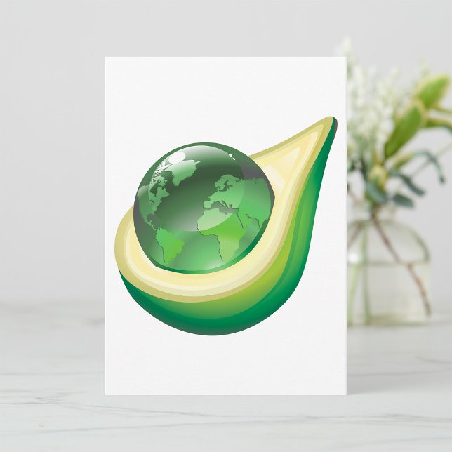 Eco Earth Avocado Globe Sustainable Planet  Invitation (Creator Uploaded)