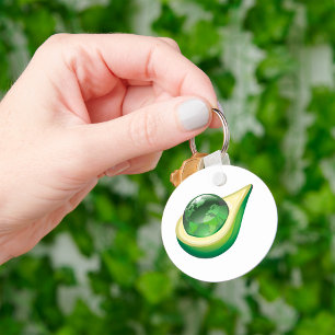 Eco Earth Avocado Globe Sustainable Planet  Key Ring