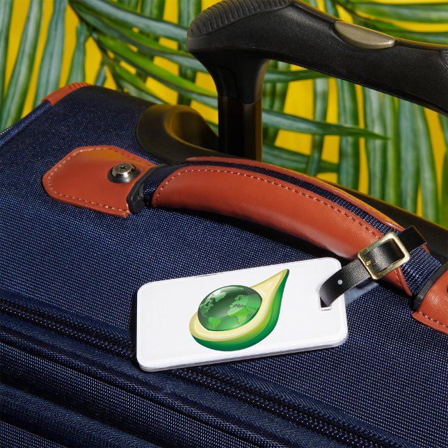 Eco Earth Avocado Globe Sustainable Planet  Luggage Tag (Creator Uploaded)