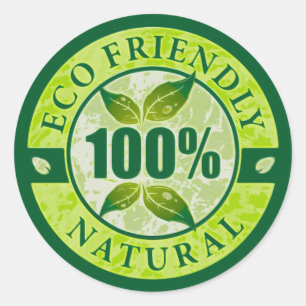 Eco Friendly 100% Natural Classic Round Sticker
