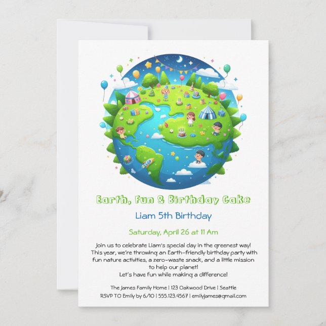 Eco-Friendly Birthday Invitation (Front)