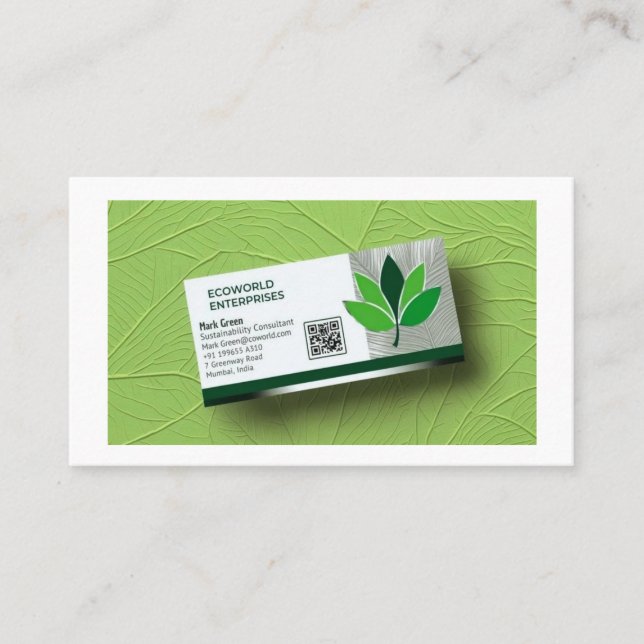 Eco-Friendly Business Card Template - Customisable (Front)
