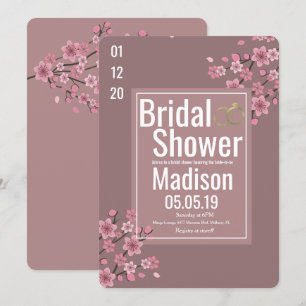 Eco Friendly Cherry Blossom Tree Bridal Shower Invitation