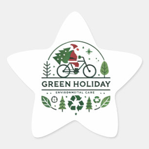 Eco-Friendly Christmas Decor   Green Holiday Art Star Sticker