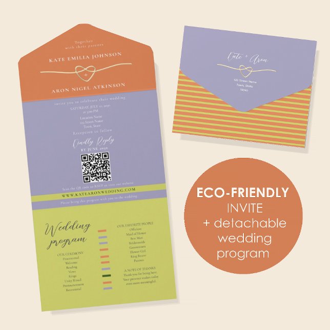 Eco Friendly Citrus Green Wedding All In One Invitation (Creator Uploaded)