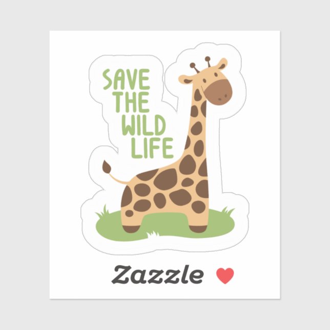 Eco Friendly Custom-Cut Sticker Save The Wildlife (Sheet)