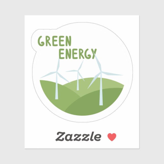 Eco Friendly Custom-Cut Vinyl Sticker Green Energy (Sheet)