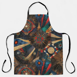 Eco-Friendly Cyan "Ancient Indigenous Chronicles"  Apron