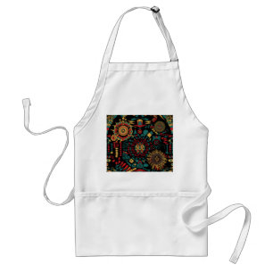 Eco-Friendly Cyan "Heritage-Inspired Patterns" Cul Standard Apron