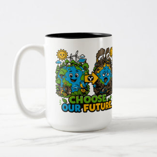 Eco Friendly Earth Day  Two-Tone Coffee Mug