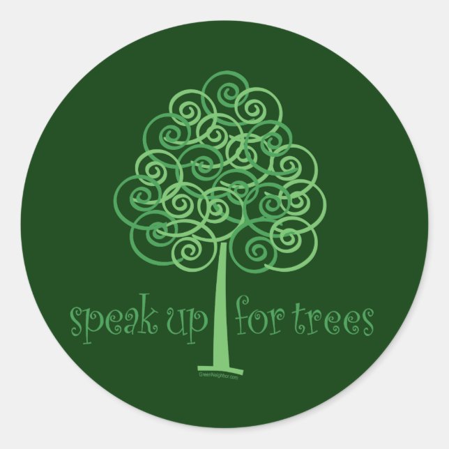 Eco-Friendly, Earth-Friendly, Love Trees Classic Round Sticker (Front)