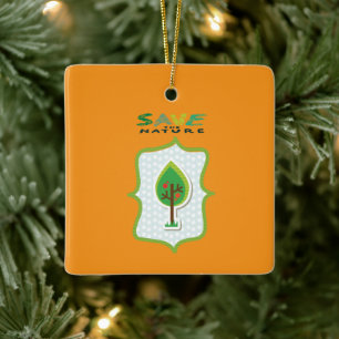 Eco-Friendly Evergreen Design Ceramic Ornament