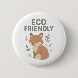 Eco Friendly Fox 6 Cm Round Badge