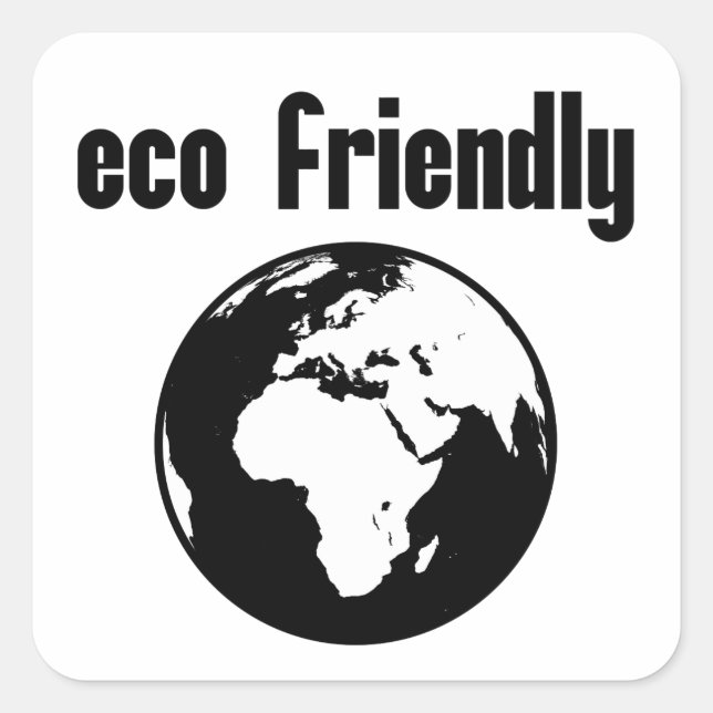 Eco Friendly: Go Green, Climate Change Square Sticker (Front)