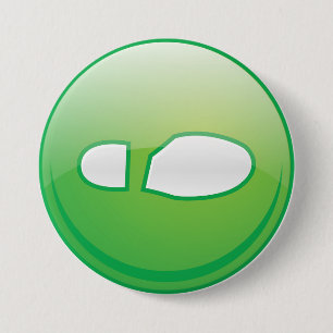 Eco-Friendly Green Footprint Icon 7.5 Cm Round Badge