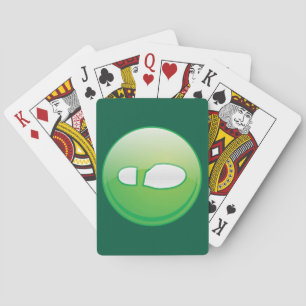 Eco-Friendly Green Footprint Icon Playing Cards