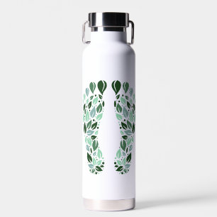 Eco Friendly Green Leaf Footprint Water Bottle