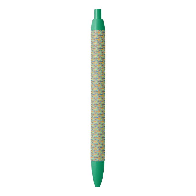 Eco-Friendly Green Pen | Honeycomb Design (Front Vertical)