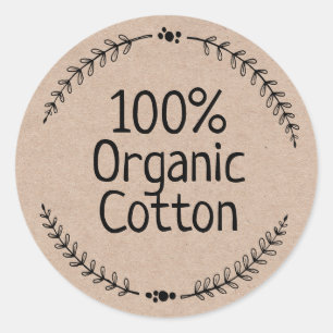 Eco Friendly Kraft 100% Cotton Classic Round Sticker