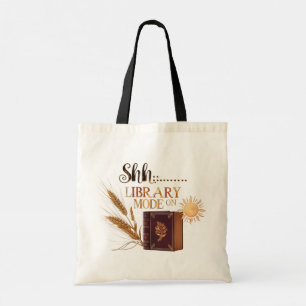 Eco-Friendly "Library Mode On" Canvas Budget Tote  Bag