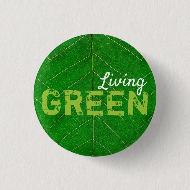 Eco Friendly Living Green 3 Cm Round Badge (Front)
