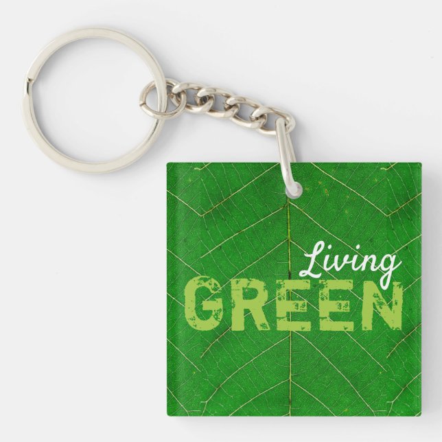 Eco Friendly Living Green Key Ring (Front)