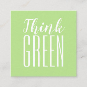 Eco friendly minimalist pro environment green square business card