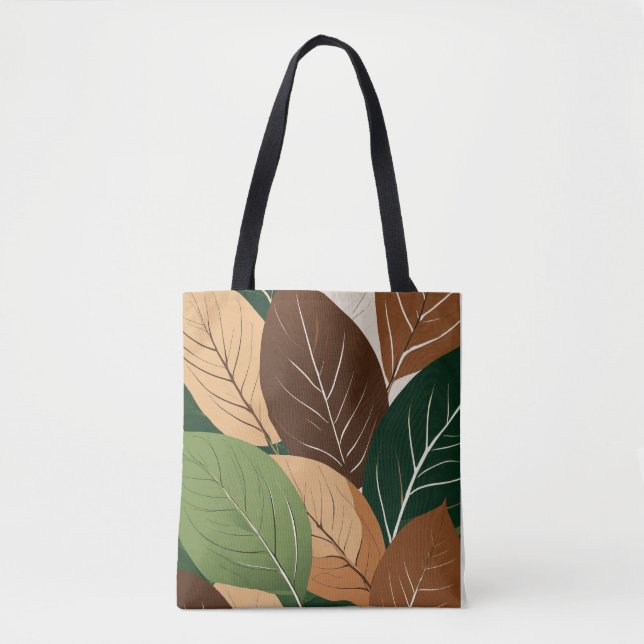 "Eco-Friendly Natural Leaf Print Tote Bag" Bag (Front)