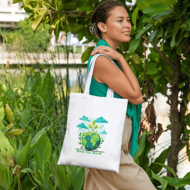 Eco-Friendly "Save The World" Save Nature" Large Tote Bag (Creator Uploaded)