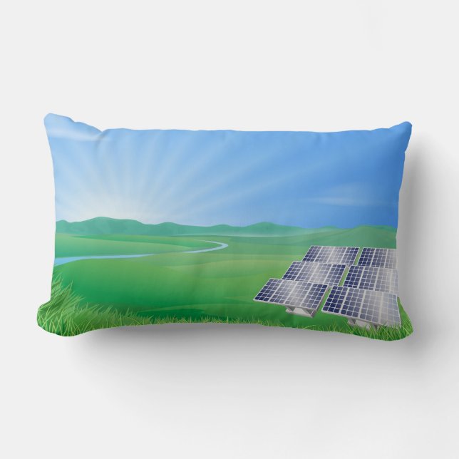 Eco-Friendly Solar Panel Landscape Lumbar Cushion (Front)