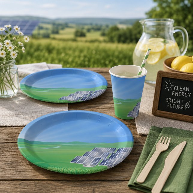 Eco-Friendly Solar Panel Landscape Paper Plate (Creator Uploaded)