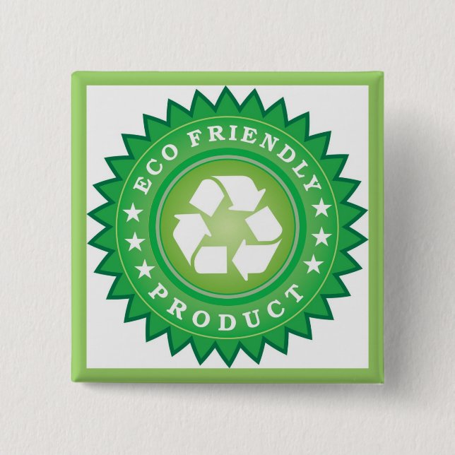 Eco Friendly Sticker 15 Cm Square Badge (Front)