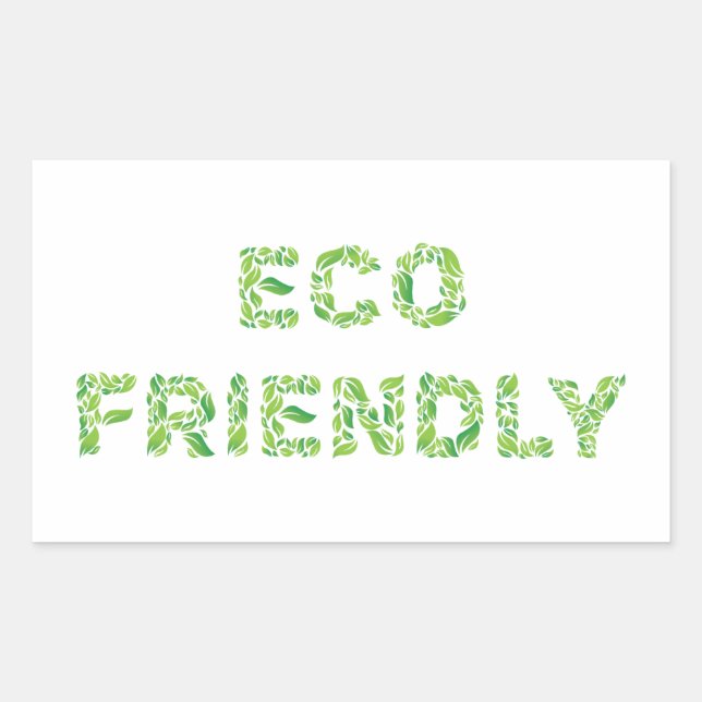 Eco friendly sticker. Ecology product. Green Rectangular Sticker (Front)