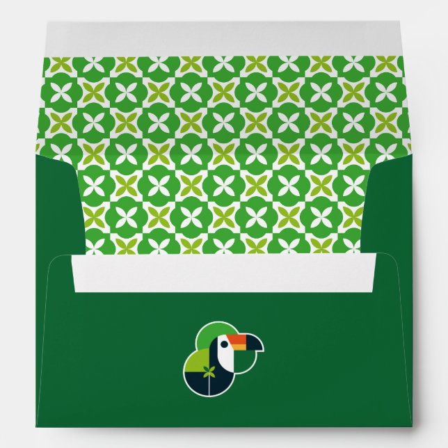 Eco Friendly Tropical Geometric Brazilian Toucan Envelope (Back (Bottom))