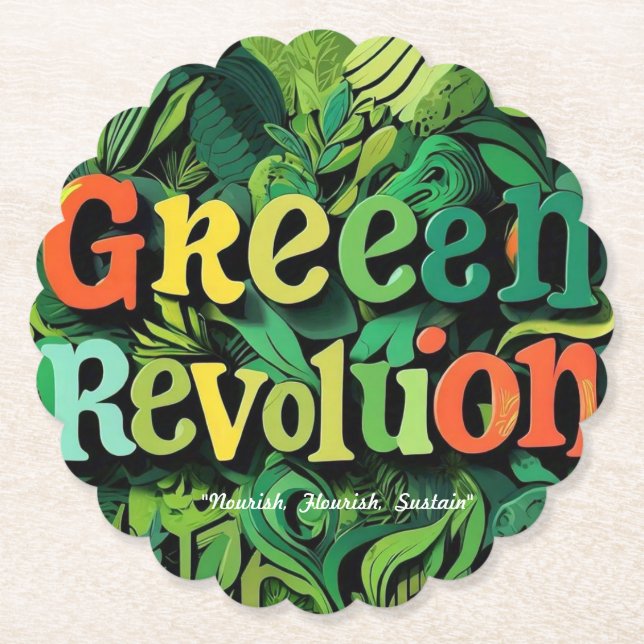 "Eco-Friendly Vibrance" Paper Coaster (Front)