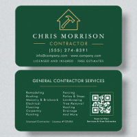 Eco General Construction Modern Green Gold QR Code