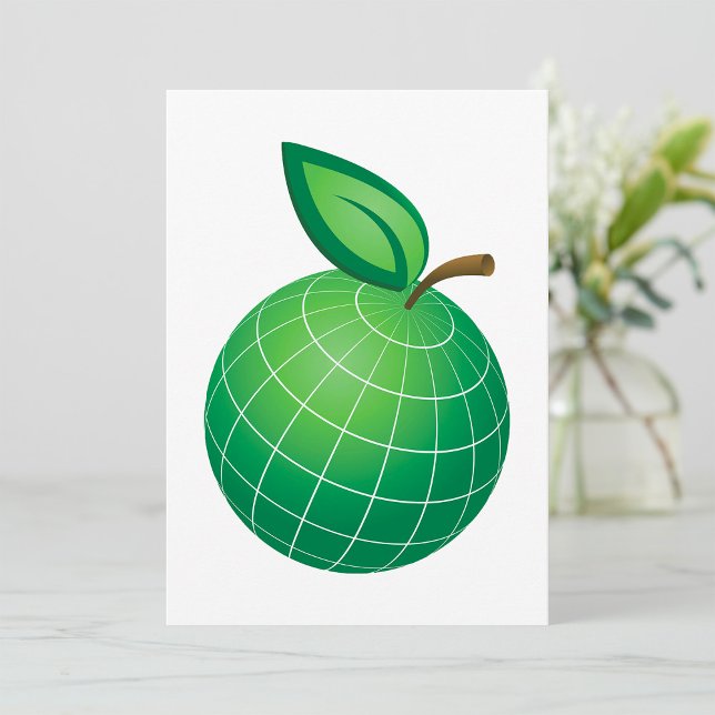 Eco Globe Fruit Green Earth Leaf Sphere  Invitation (Creator Uploaded)