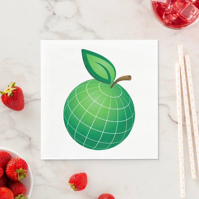 Eco Globe Fruit Green Earth Leaf Sphere  Napkin (Creator Uploaded)