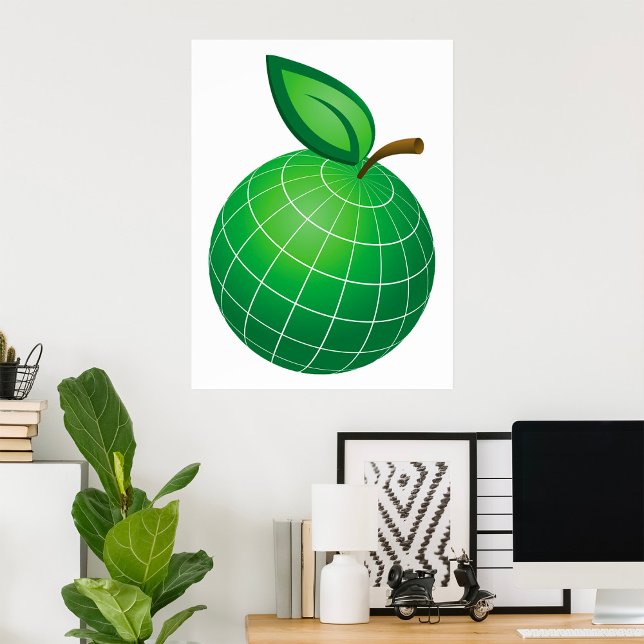 Eco Globe Fruit Green Earth Leaf Sphere  Poster (Creator Uploaded)