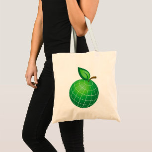 Eco Globe Fruit Green Earth Leaf Sphere  Tote Bag