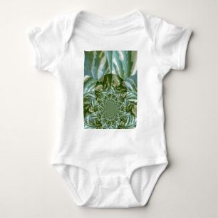 Eco Green Camo Kaleidoscope Art Print Design Baby Bodysuit